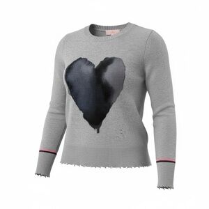 Lisa Todd Gray Sweater with Black Heart (120)